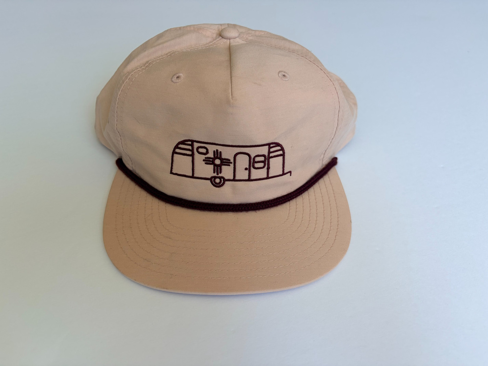 Hotel Luna Mystica Airstream Richardson Outdoor Strapback Hat Tan Rope Brim NWOT